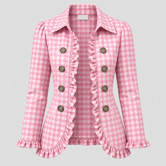 Giverny | Veste à Carreaux Vichy et Volants