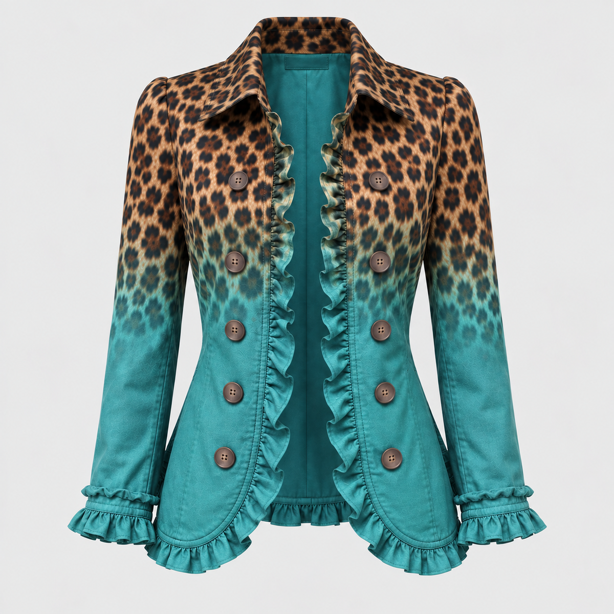 Oasis | Veste léopard à volants