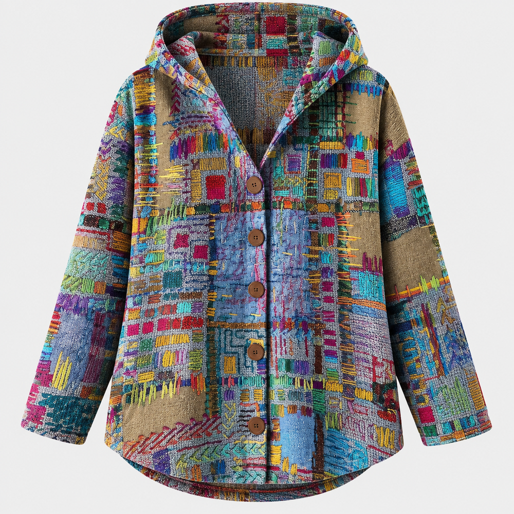 Mosaïque | Cardigan à Capuche Imprimée