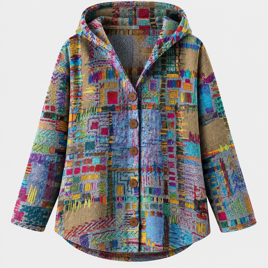 Mosaïque | Cardigan à Capuche Imprimée