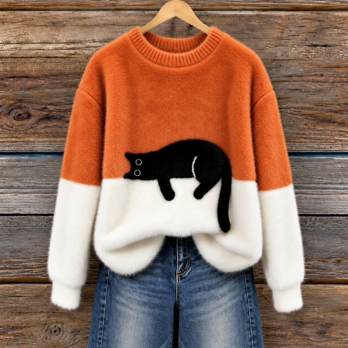 Félin | Pull Doux à Motif Chat