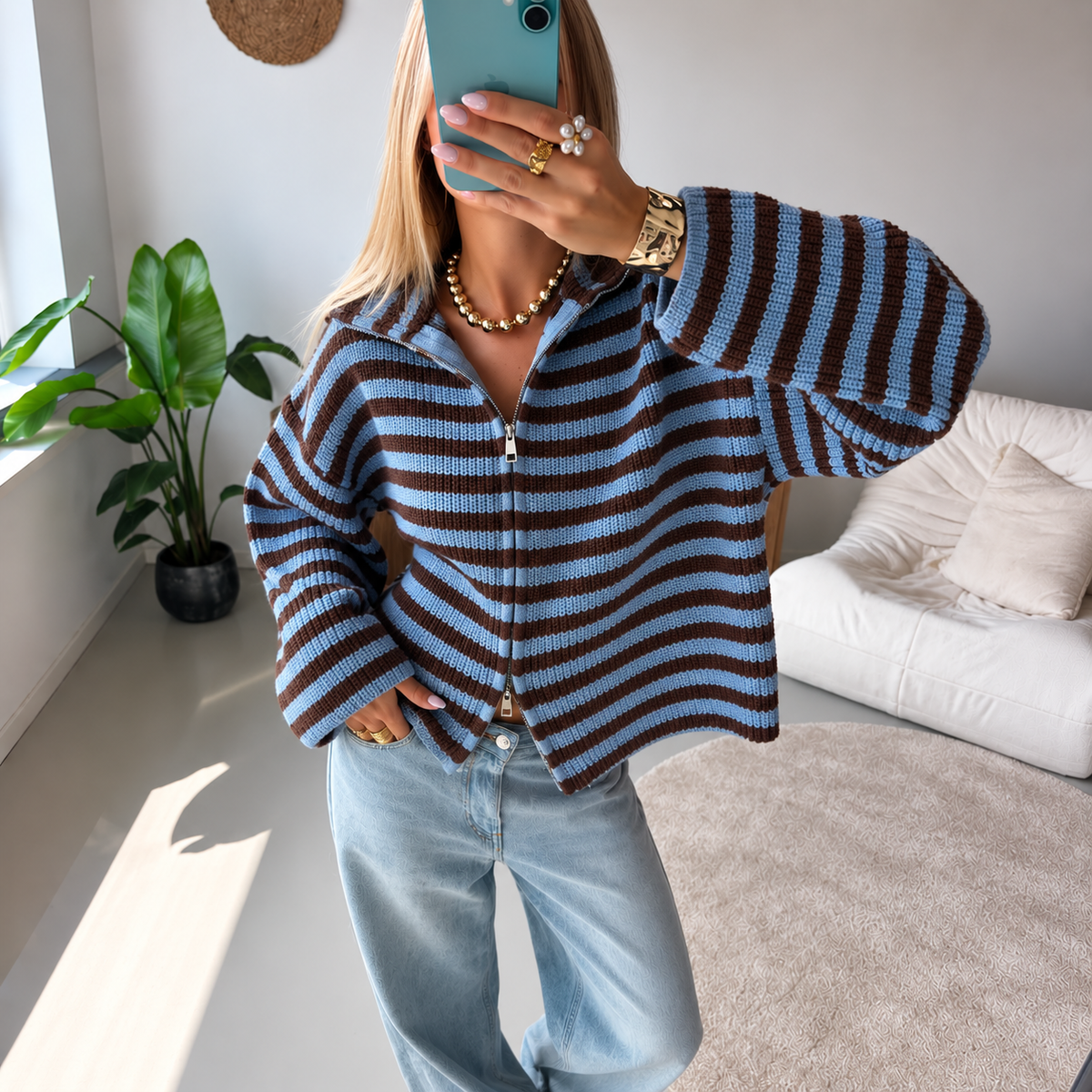 Bonbon | Cardigan zippé en maille