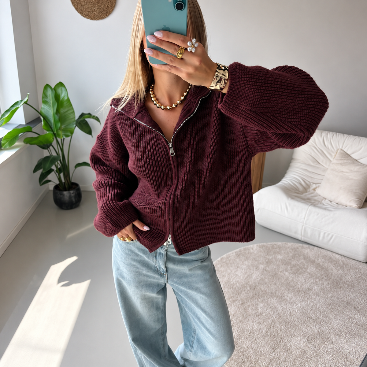 Bonbon | Cardigan zippé en maille