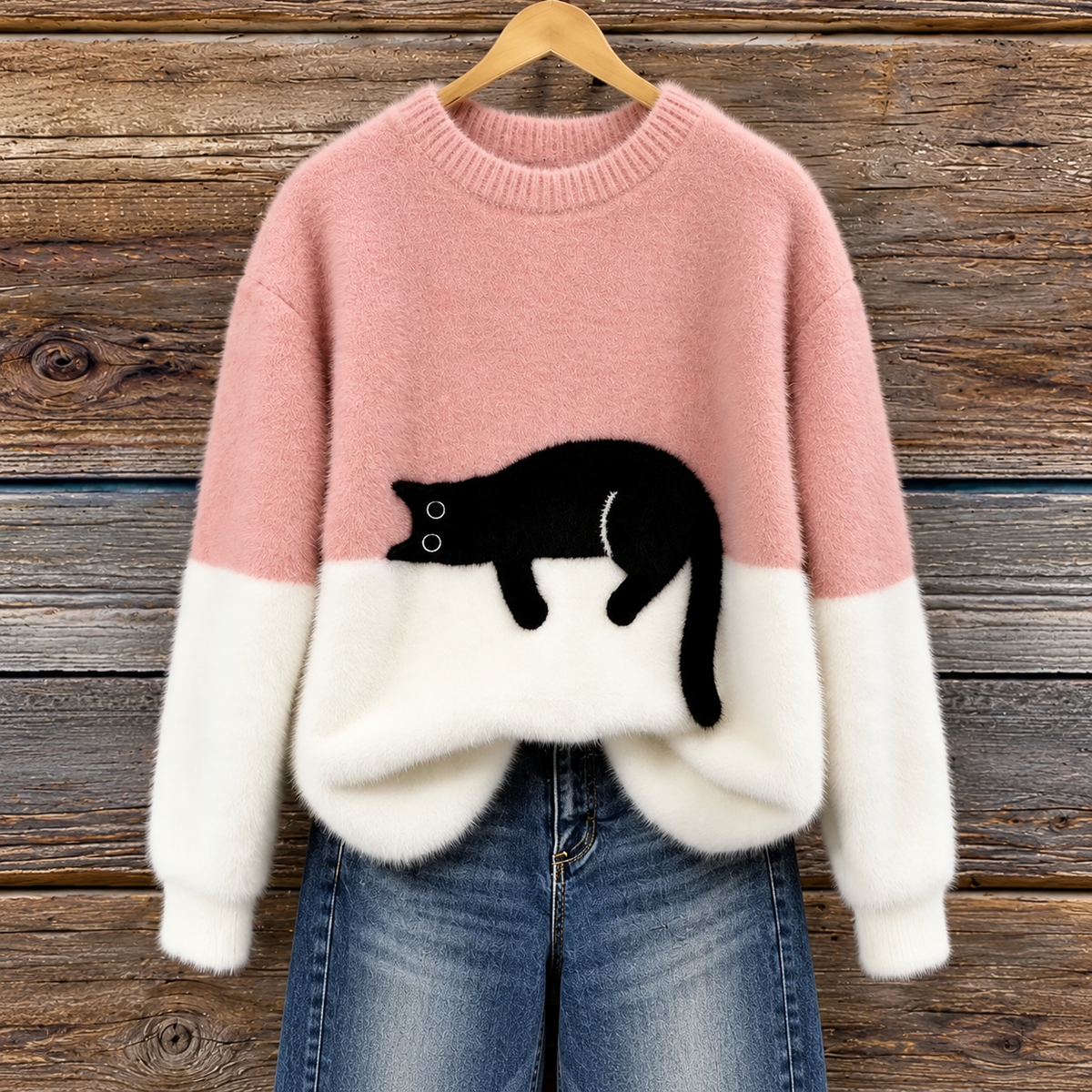 Félin | Pull Doux à Motif Chat